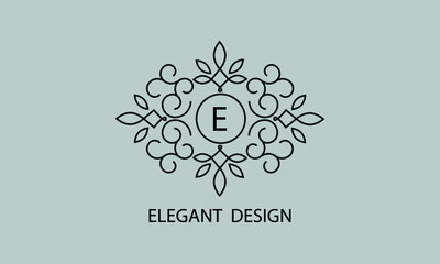Stylish and elegant letter E monogram template. Vector logo illustration