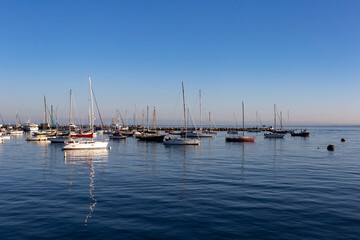 Fototapeta na wymiar A view on the marina with boats