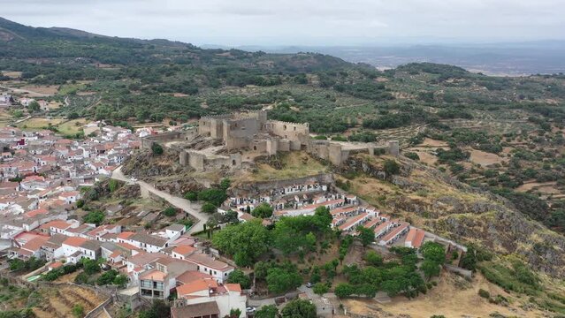 Castillo de Montanchez Province of Caceres, Extremadura, Spain, Next to it is the Sanctuary and Hermitage of Our Lady of Consolation of the Castle