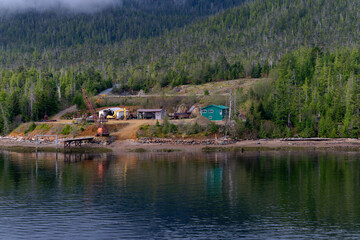 Fototapeta premium Construction Equipment on Coast of Alaska