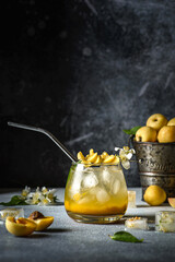 summer cocktail with apricot puree