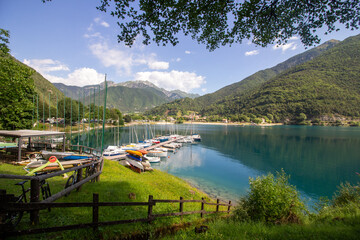 lake ledro and tenno alpine lakes in trentino italian alps enchanted landscapes under the mountains