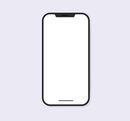 Notch Smartphone Modern Device Isolated Mockup Template Blank Display Technology Gadget Business Illustration