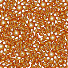 Seamless pattern with rainbow ribbons. Retro pattern in 70s style. Vector.