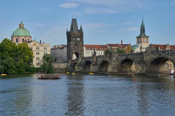 Cercles muraux Pont Charles Charles Bridge  and Vltava river in Prague