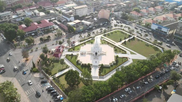 The aerial views of Surat Thani in Thailand