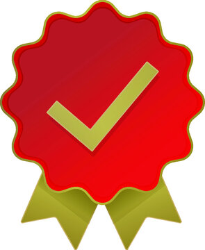 labels bedge check gold and red Guarantee