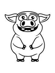 Comic glückliches kleines Schwein 