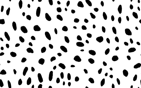 Abstract modern dalmatian fur seamless pattern. Animals trendy background. Black and white decorative vector illustration for print, card, postcard, fabric, textile. Modern ornament of stylized skin