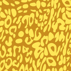 Abstract modern leopard seamless pattern. Animals trendy background. Orange decorative vector stock illustration for print, card, postcard, fabric, textile. Modern ornament of stylized skin