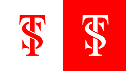 Fototapeta premium Creative logo TS or ST initial letter combination monogram concept