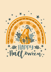 Obraz premium Happy halloween vector greeting card