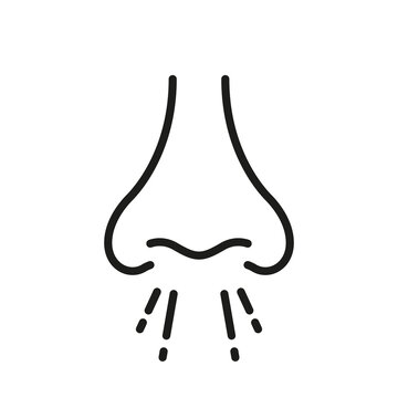 recommend clip art: Runny Nose Blowing Black Line Icon. Allergic Respiratory Sickness. Nasal Rhinitis Ill Symptom Outline Pictogram. Cold Flu Virus Flat Symbol. Allergy Nose Infection. Isolated Vector Illustration
