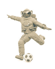 astronaut is kicking the ball © DM7