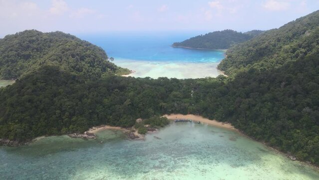 The aerial views of Surin Islands in Thailands