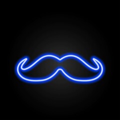mustache neon sign, modern glowing banner design, colorful modern design trends on black background. Vector illustration.