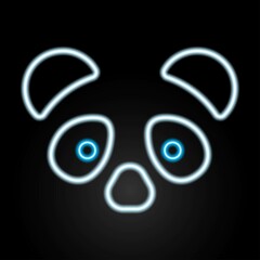 panda neon sign, modern glowing banner design, colorful modern design trends on black background. Vector illustration.