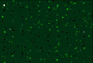 Light Green vector background with triangles, circles, cubes.