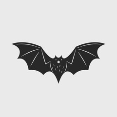 Vintage Bat logo, icon. Bat isolated on white background. Vector illustration	