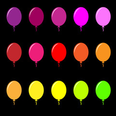 Celebration balloon colorful silhouette icon clipart. jpeg image illustration jpg balloon clipart or illustration or clipart in black background 

