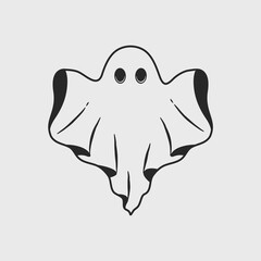 Vintage Ghost logo, icon. Ghost isolated on white background. Vector illustration	