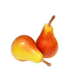 Two pears isolated on white background.