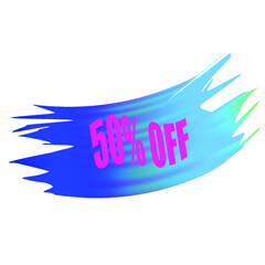 Sign indicating percentage discount, attention sale