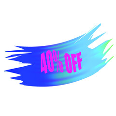 Sign indicating percentage discount, attention sale