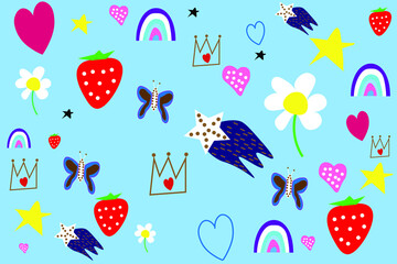  pattern with balloons and flowers