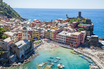 view of the town vernazza Italy Cinque Terre