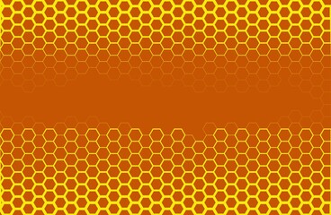 Illustration of a honeybee honeycomb. Illustration of hexagons with a copy space