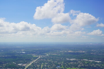 Aerial view of Tampa, st petersburg and clearwater in Florida, USA