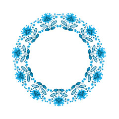 Round frame with folk patterns, folk ornament, frame, decoration vector graphics