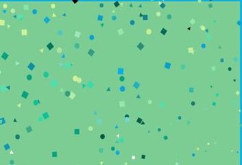 Light Green, Yellow vector cover in polygonal style with circles.