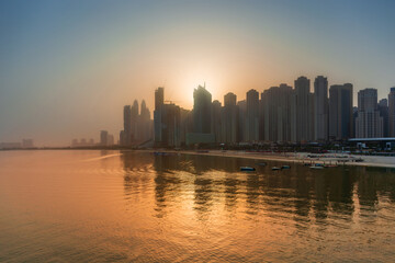 Obraz premium Daytime cityscape of Dubai, modern architecture of Dubai Marina area
