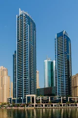 Foto op Plexiglas Daytime cityscape of Dubai, modern architecture of Dubai Marina area © ArturSniezhyn