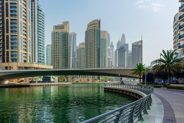 Obraz premium Daytime cityscape of Dubai, modern architecture of Dubai Marina area