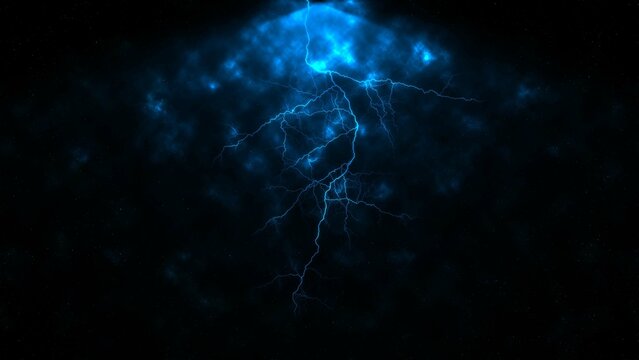 Galactic light with lightning against a background of stars © Kepler