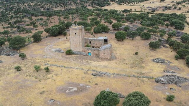 Castillo del Cachorro located north of the Salor river and southwest of the town of Torreorgaz, province of Caceres in the Autonomous Community of Extremadura, Spain