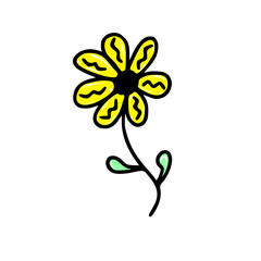 Obraz premium Doodle hand drawn flower. Vector illustration