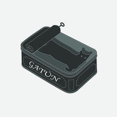 CAN OF TUNA WITH A CAT INSIDE