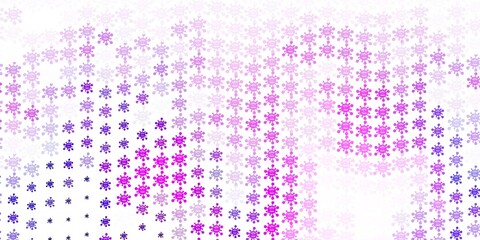 Fototapeta na wymiar Light Purple, Pink vector pattern with coronavirus elements.