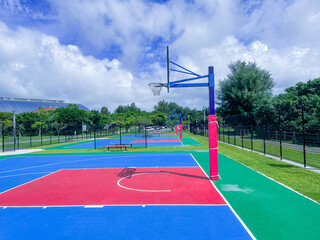 basketball court in the stadium