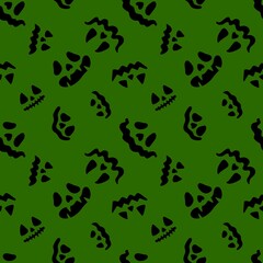 Halloween seamless spooky faces pattern for clothes print and wrapping paper and kids notebooks and accessories