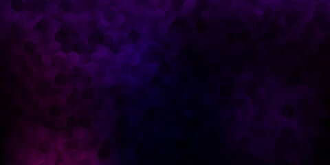 Dark purple, pink vector pattern with hexagons.