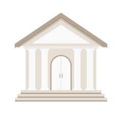Fototapeta premium Court House Icon Clipart Vector Illustration for Simple Flat Public Building Animated Image