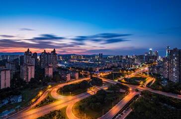 Naklejka premium Chinese cities, Shanghai Night 