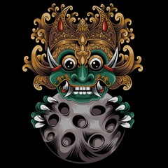 Vector illustration, Modified Batara Kala character, in Javanese mythology, Batara Kala is the God of destruction symbol.