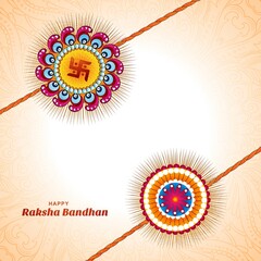 Greeting card design with raksha bandhan celebration background