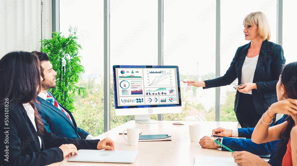 Poster business data dashboard analysis by ingenious computer software . investment application display bus